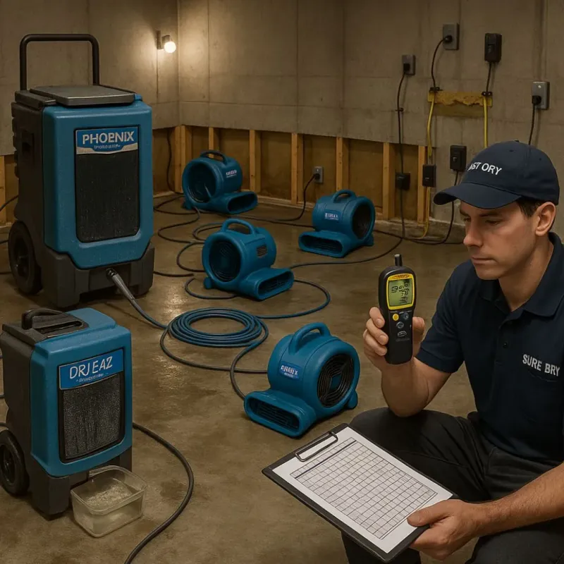 Structural Drying and Dehumidification process in Clarkdale, AZ